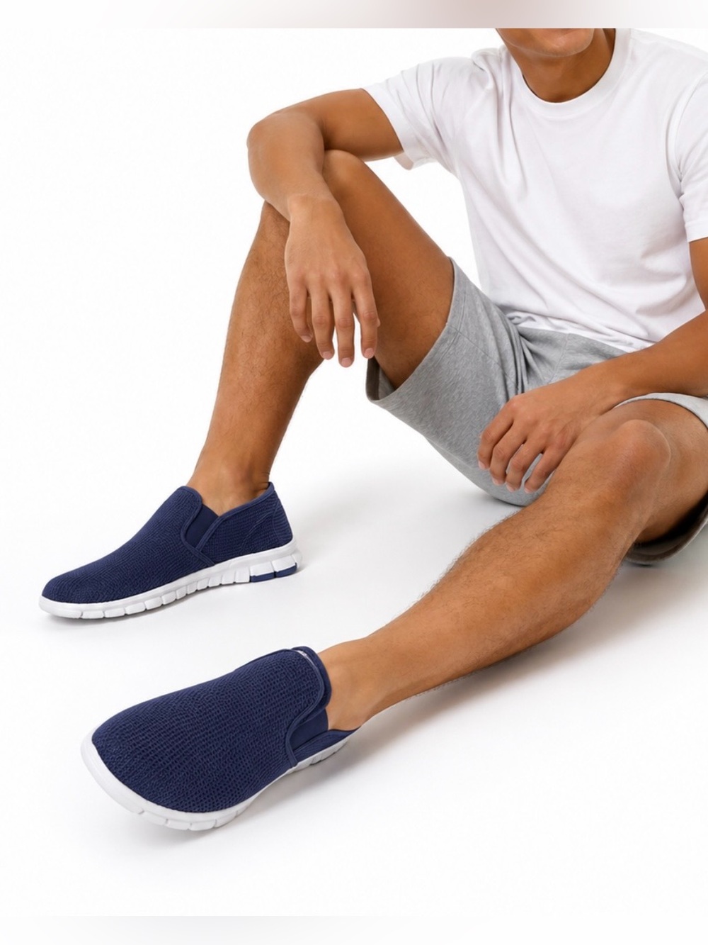Champion Rally Slip-On Sneakers Mens 9.5 Navy Blue Memory Foam Comfort NWT